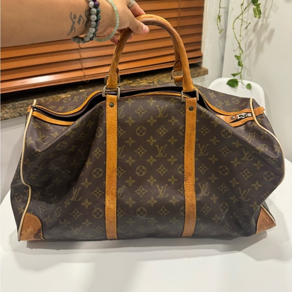 Vintage Louis Vuitton Keepall 60 Bandouliere Monogram Canvas Duffel Travel Bag - Picture 1 of 10